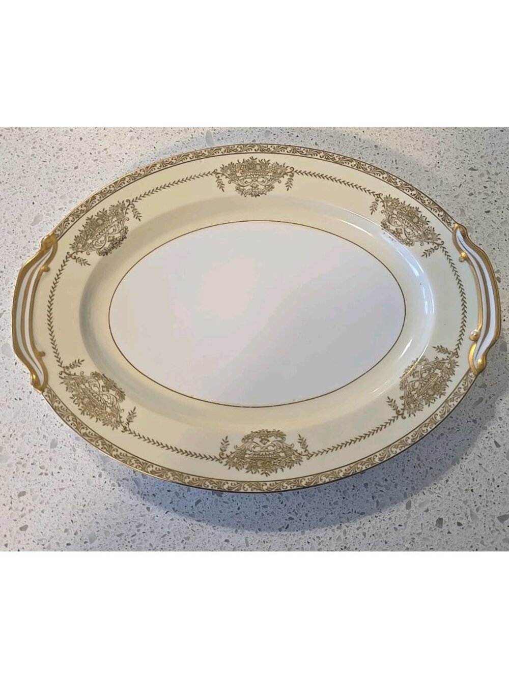 Vintage Noritake Penelope Heavy Gold 4781 Cream Medium Platter Serving Dish 12"
